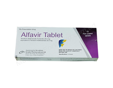 Alfavir- 通用的 富马酸替诺福韦艾拉酚胺片- 孟家拉伊斯达制药